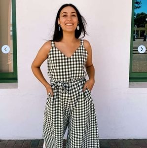 Kilt Black Wide leg Jumpsuit with Adjustable Staps